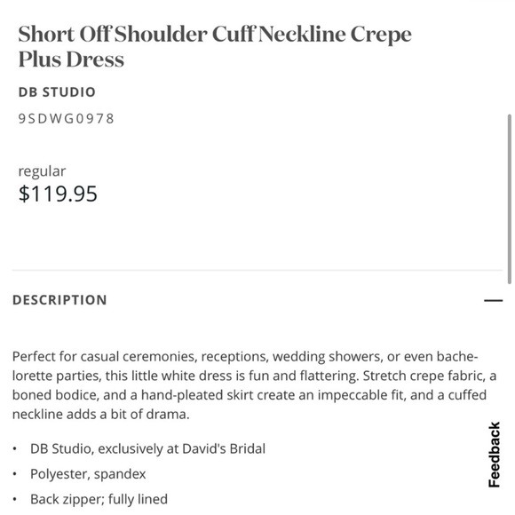 DB Studio Off Shoulder Cuff Neckline Crepe Dress - Picture 4 of 7